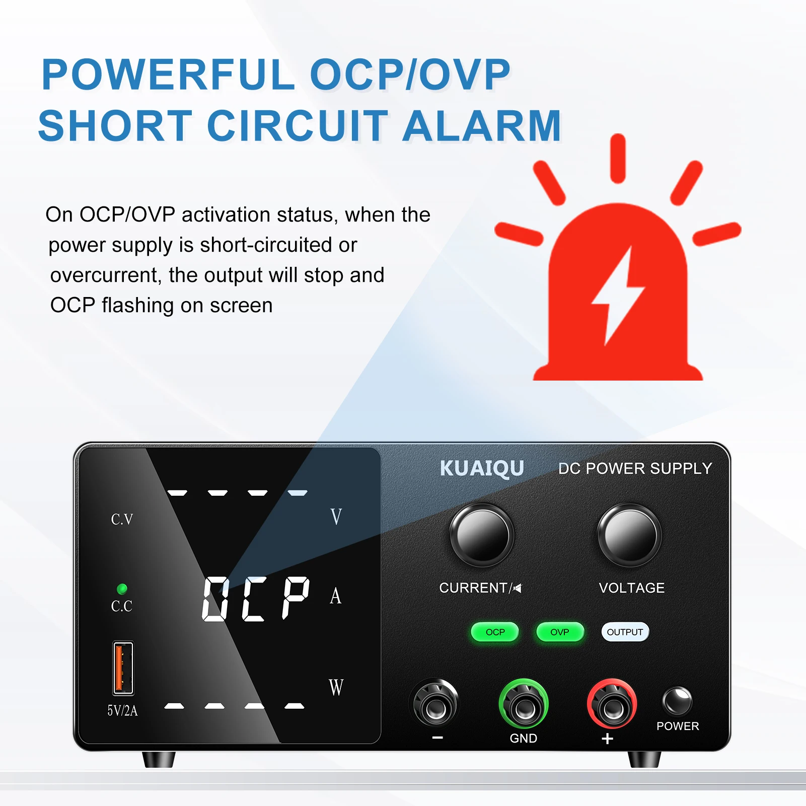 KUAIQU High Precision 30V10A Adjustable DC Stabilized Power Supply, Laboratory Specific Digital Display Power Supply, Aging Test