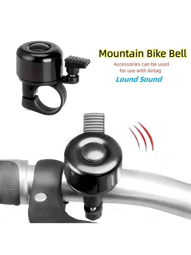 AliExpress MTB Bicycle Bell With Built-In AirTag Holder Aluminum Alloy Bell Alarm Road Bike Single Bell Riding Equipment Accessories
