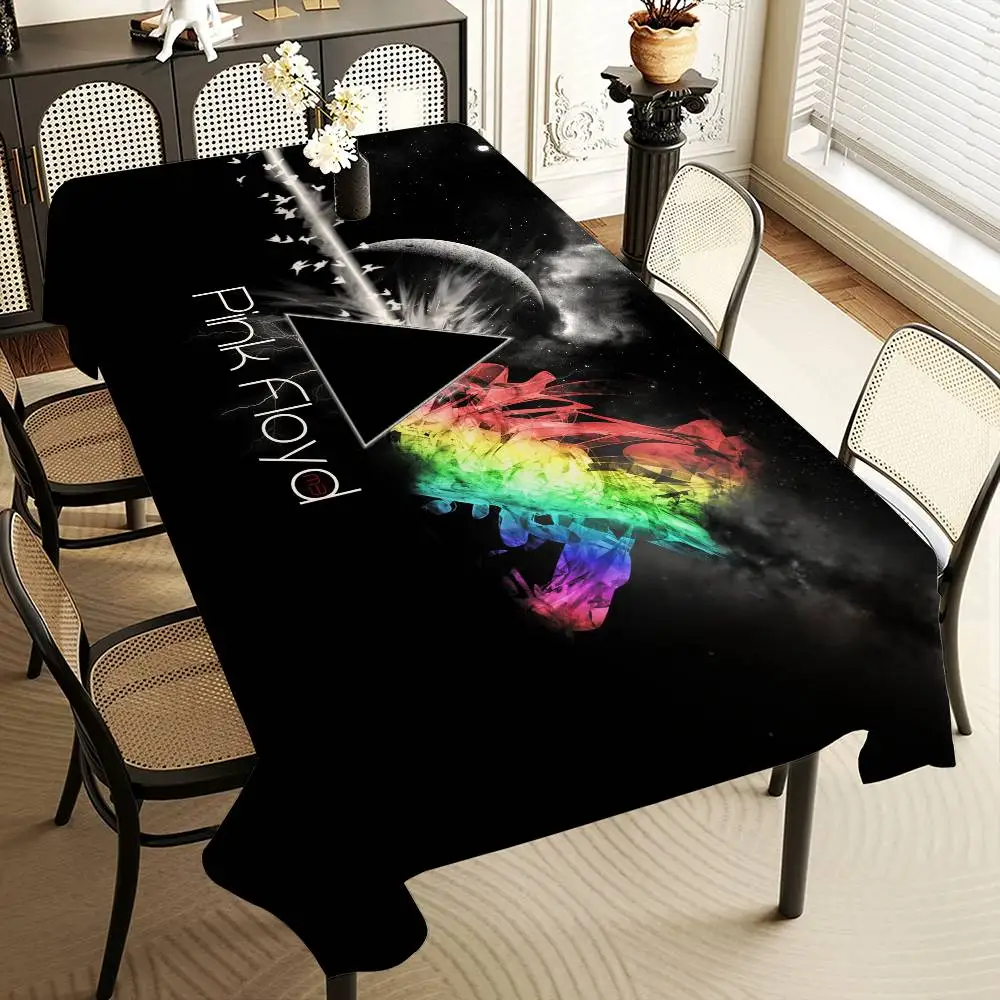 Ikonische Rockband P-Pink Floyd Rechteckige Wasserdichte Tischdecke Partydekoration Bauernhaus Küche Esstisch Hochzeitsdekorationen