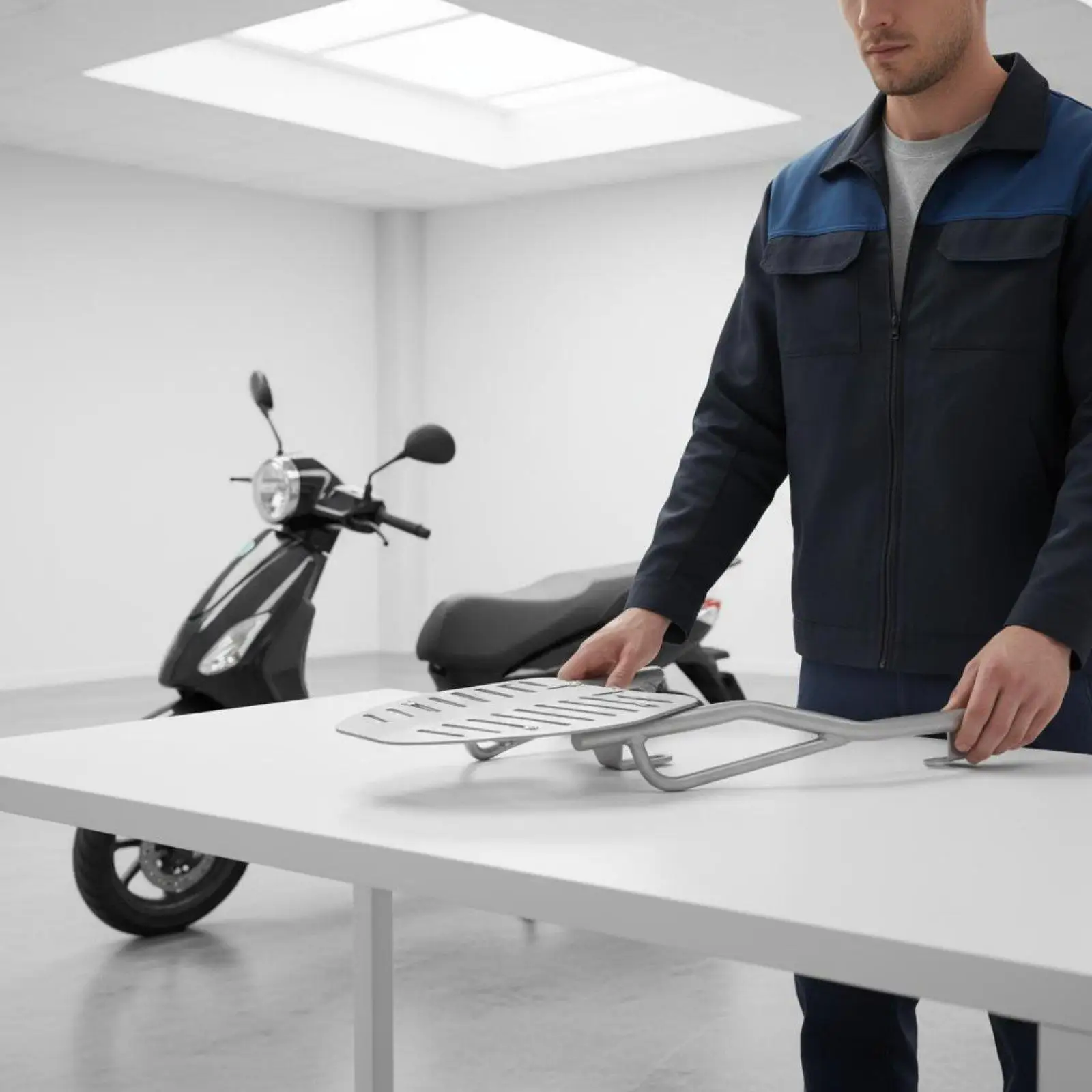 Adjustable Electric Vehicle Rear Rack Heavy Duty Luggage Support Frame for Scooter Moped Cargo Box Daily Use