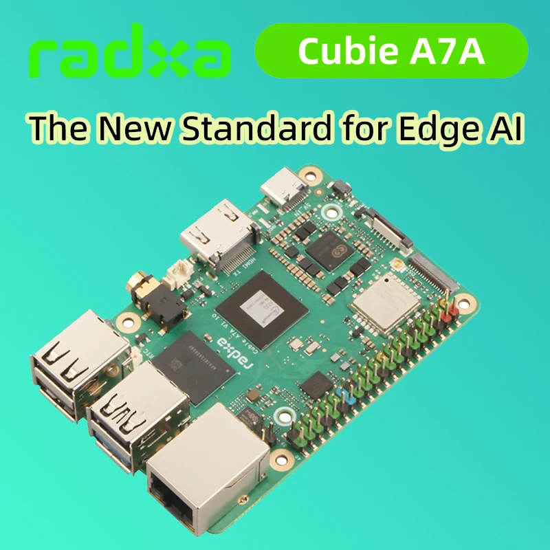 

Radxa Cubie A7A, Allwinner 8-ядерный SOC RISC-V, ускорение AI 3TOPS, новый стандарт для Edge Al, LPDDR5, одноплатный компьютер