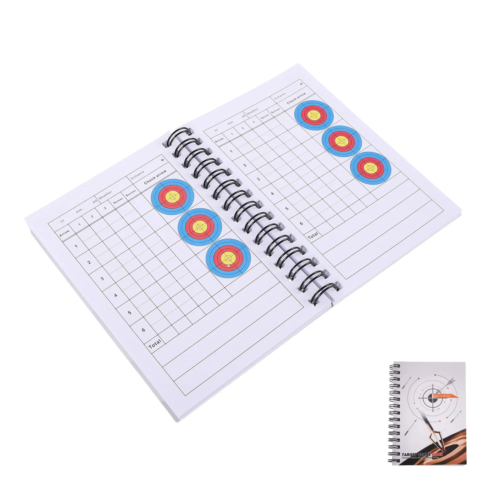 Archery Scorecard Book – Spiral Bound Portable Target Practice Journal for Compound Bow Shooting Competition