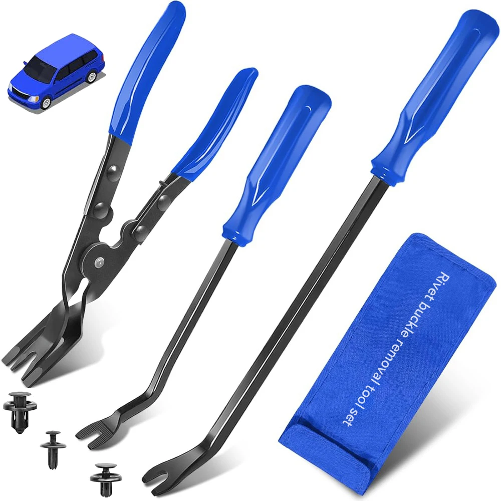 3Pcs Car Trim Removal Tool Kit, Panel Clip Remover Plier for Car Stereo Door Dash Interior