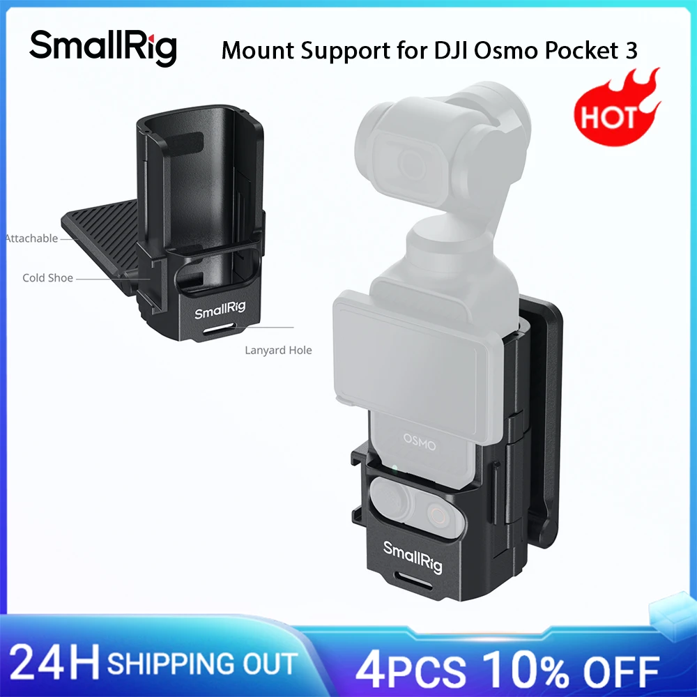 

SmallRig Mount Support for DJI Osmo Pocket 3 Multi-Functional Magnetic Backplate Durable & Stable for Vlogging Travel -5631