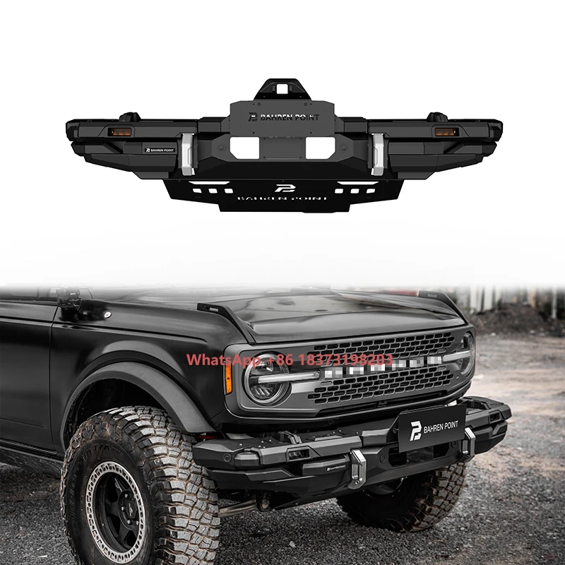 Off-road Pickup Exterior Accessories Protector Front Bumper Sport Front Bull bar with Fog Light for Bronco Auto Body Kits
