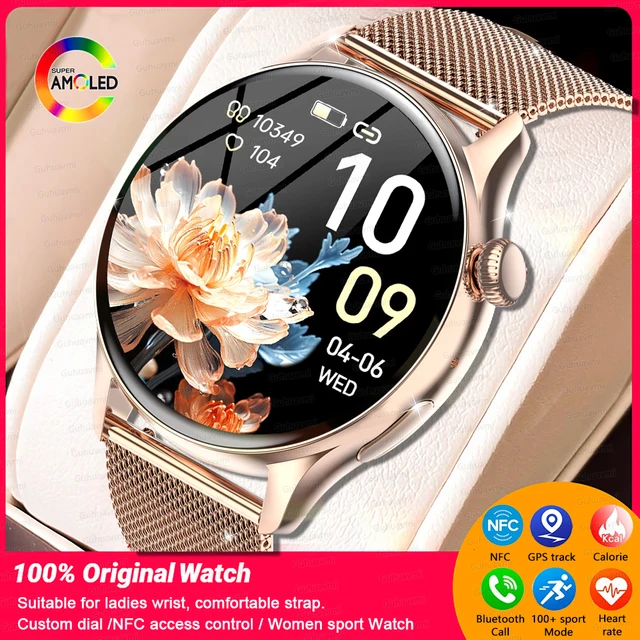 Nowy Smartwatch Damski 2026 z Własnym Wyświetlaczem, NFC, GPS, Śledzeniem Trajektorii, Pulsometrem, Ciśnieniomierzem, Połączeniami BT, Smartwatch dla Androida i iOS, Mini