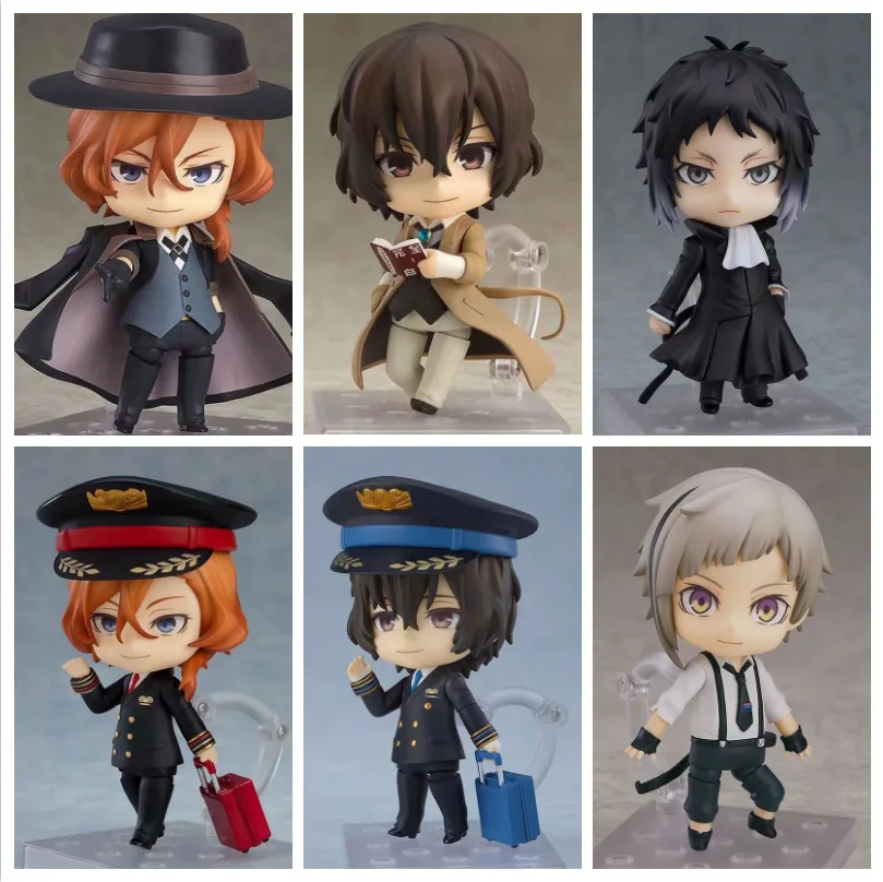 Q-Version Nendoroid 676 Chuuya Nakahara & 657 1748# 893# Dazai Osamu - Bungo Stray Dogs Pilot Edition - Face Swap Figure Model