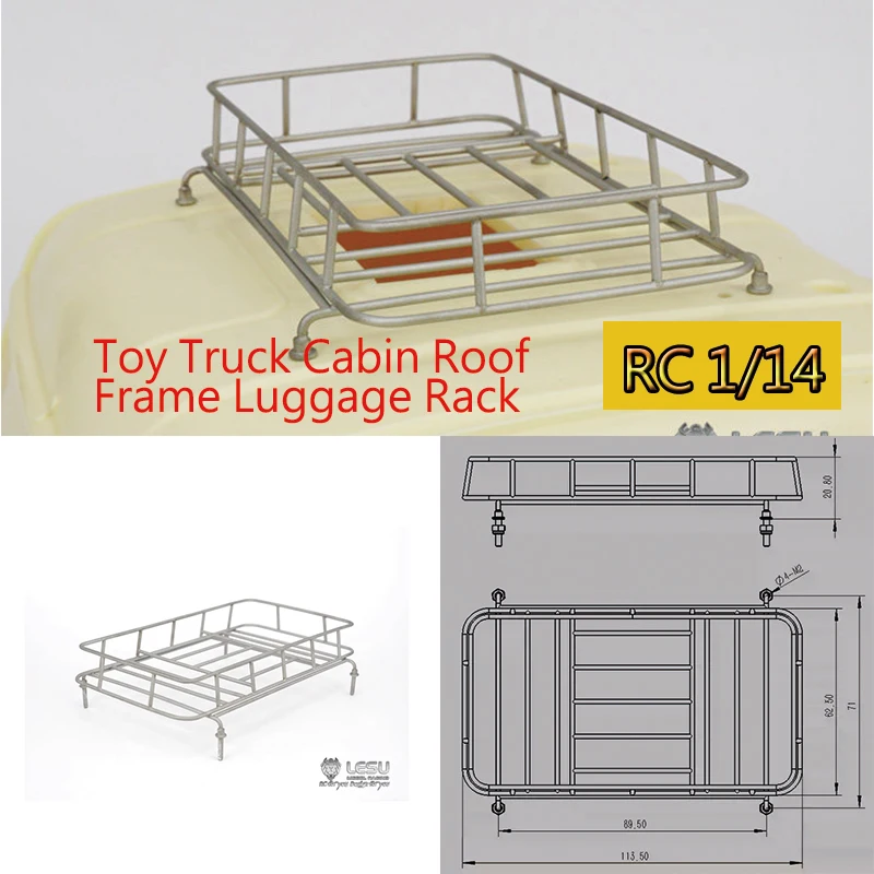 LESU Metal Cab Roof Luggage Carrier Frame for Tamiya 1/14 RC Tractor Truck Remote Control Toys Model Car