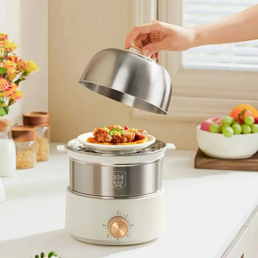 Egg Cooker Timed Egg Boiler Breakfast Machine Automatic Steamer Egg Custard Steaming Cooker Food Warmer 220V