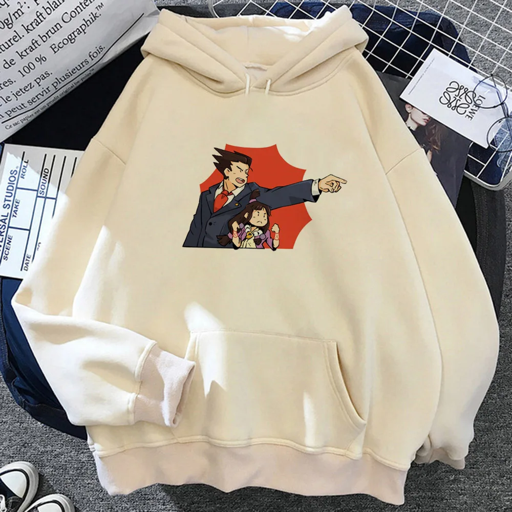 Ace Attorney hoodie anime sweater youthful comfortable Y2K teen hoddie pullover graphic funny designer