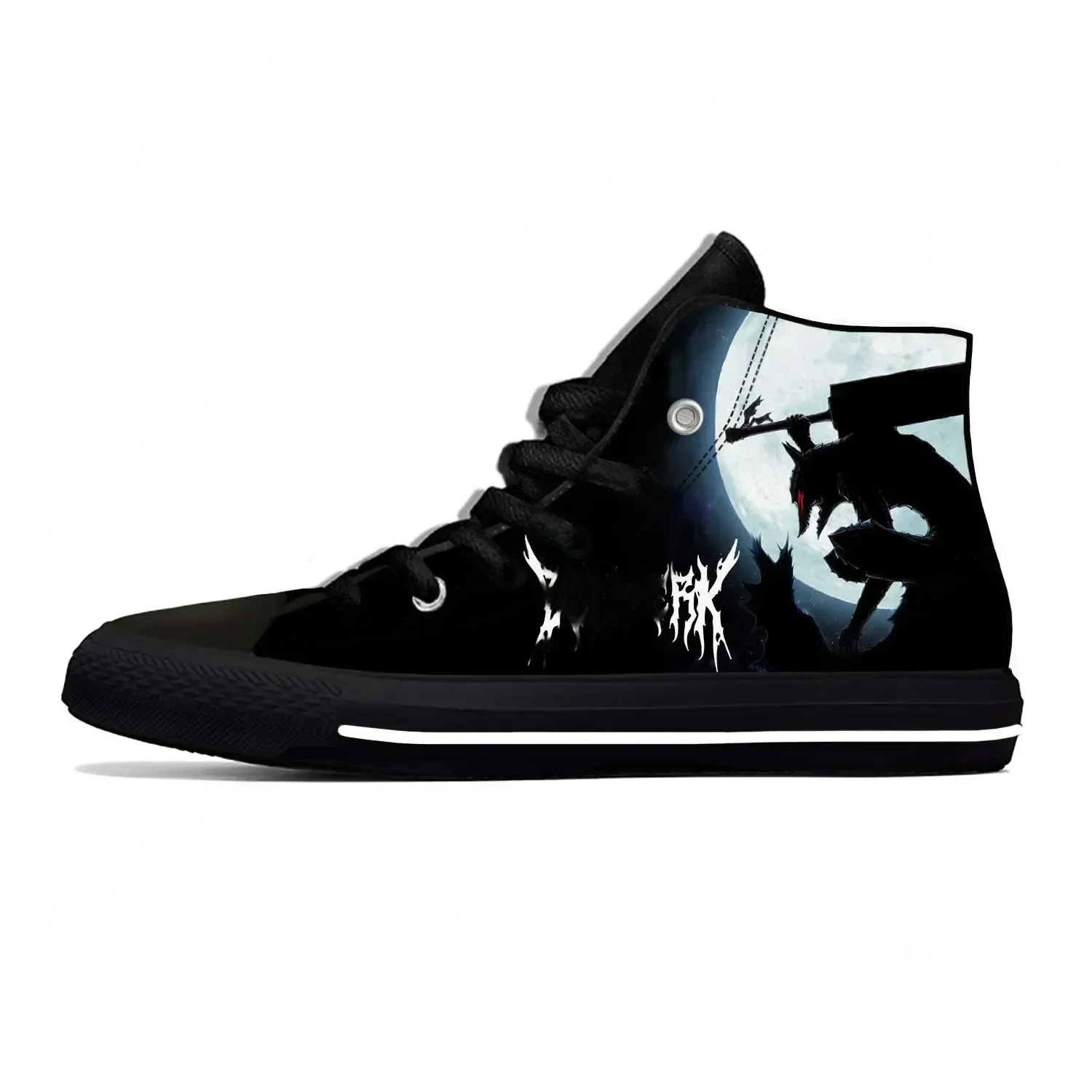 Zapatillas de lona de moda divertidas con estampado 3D de anime Berserk, transpirables, informales, de caña alta