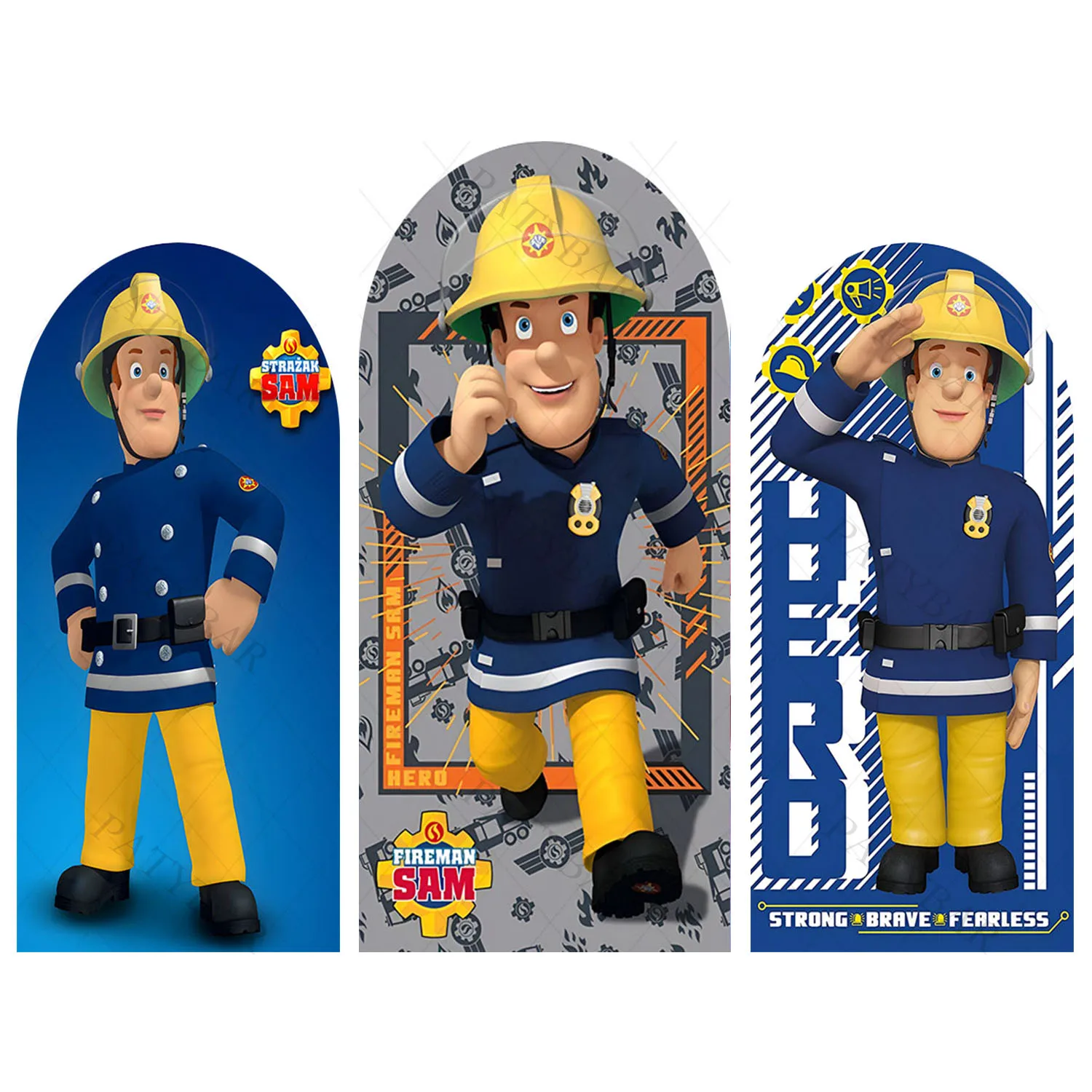 

Arch Fireman Sam Theme Background Boy Birthday Party Backdrop Polyester Arch Banner Photography Props