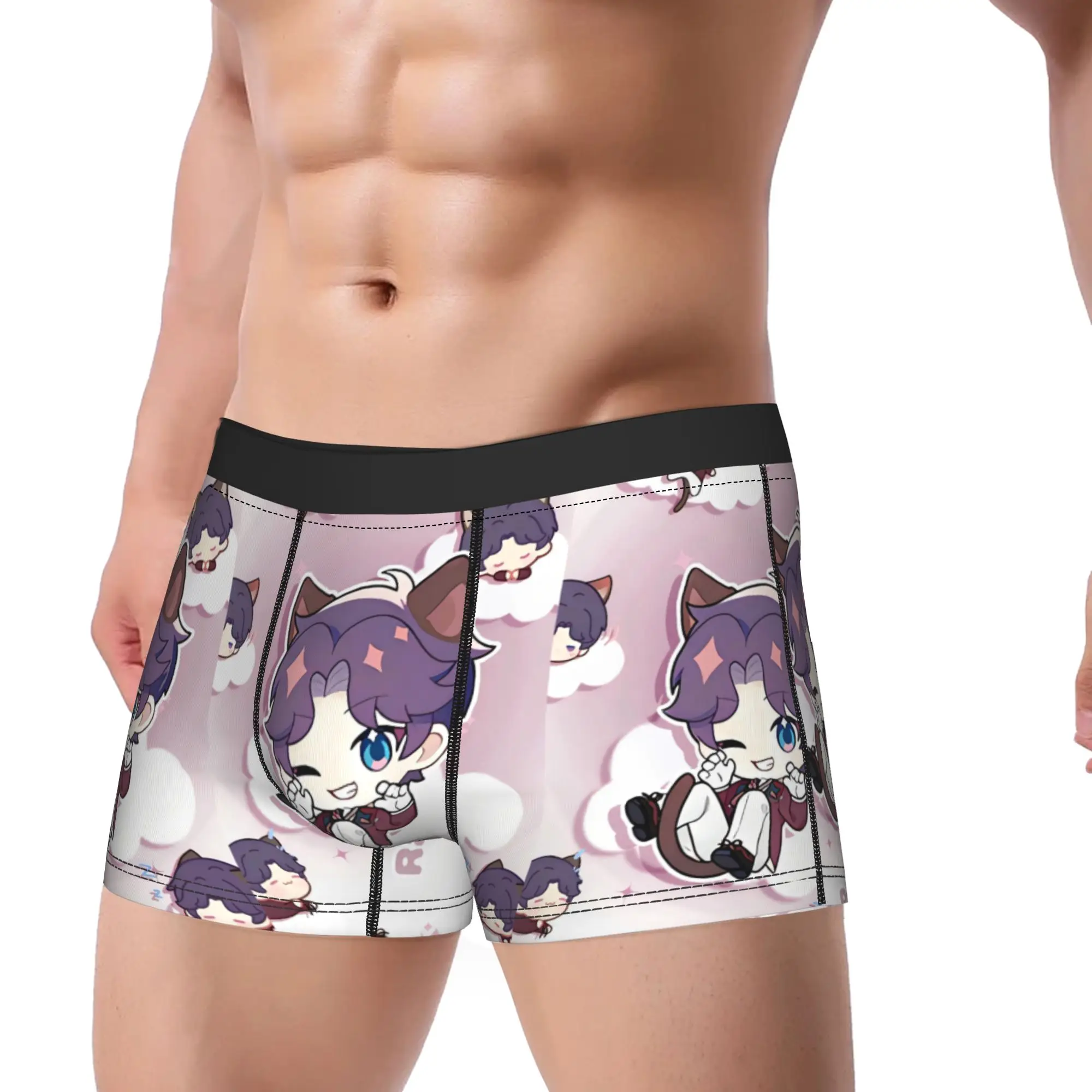 

Мужские трусы-боксеры с принтом Anime Love and Deepspace Underwear Rafayel, классические, больших размеров, хит продаж