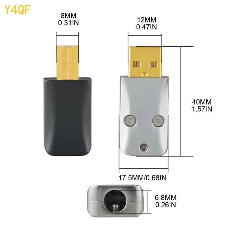 Liga alumínio Y4QF USB 2.0 A B Decodificadores Extensão Extensão do Conector do Adaptador Cordão B
