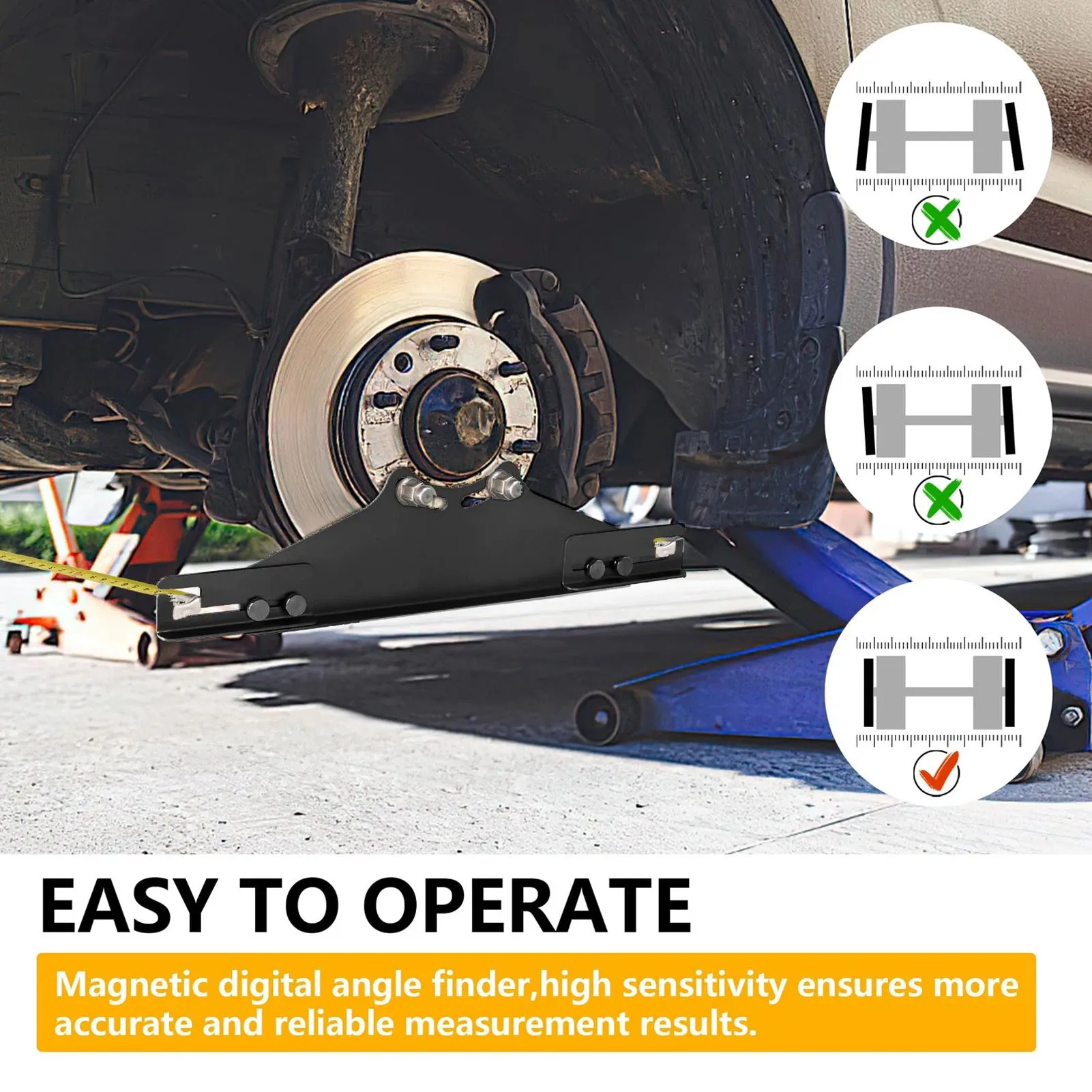 New Car Toe Alignment Tool Plates Accurate Measurement Car Wheel Alignment Tool with 2 Tape Measures 1 Digital Angle Finder