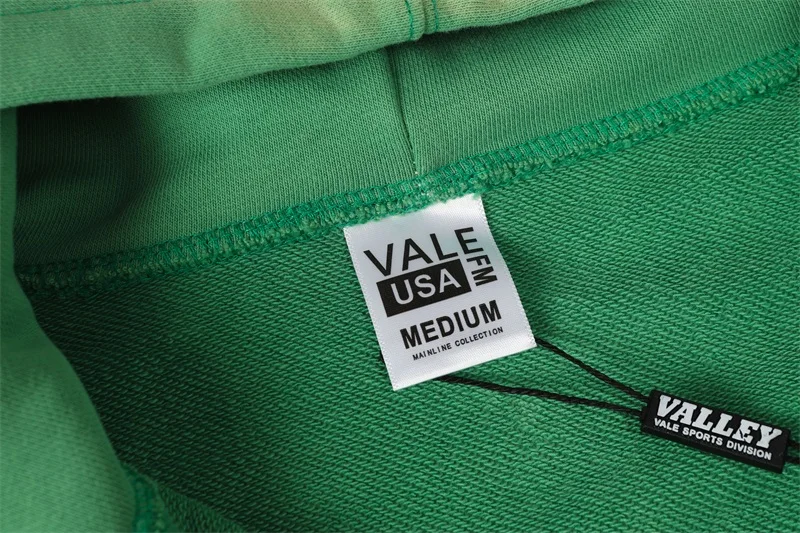 بلوزات VALLEY الخضراء المغسولة للرجال والنساء، سترات صوفية بغطاء للرأس مطبوعة برسوم كارتونية كلاسيكية للرجال والنساء