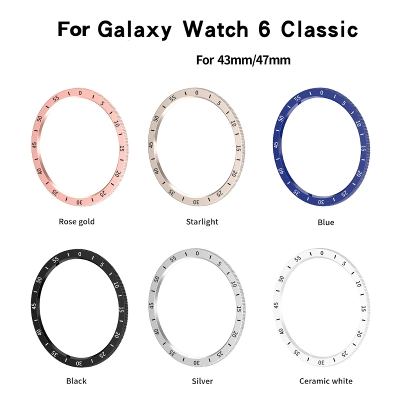 Metal Bezel Ring Case For Samsung Galaxy Watch 6 Classic43mm R950/47mm R960 Bezel Styling Frame Cases Cover Protection Bracelet