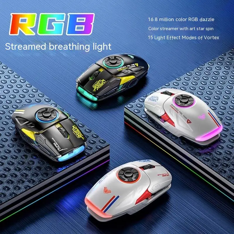 Aula H530 2.4g Bluetooth Wireless Mouse 5 Buttons E-Sports Rgb Backlight Leobog Game Mouse Accessories For Win Customized Mice