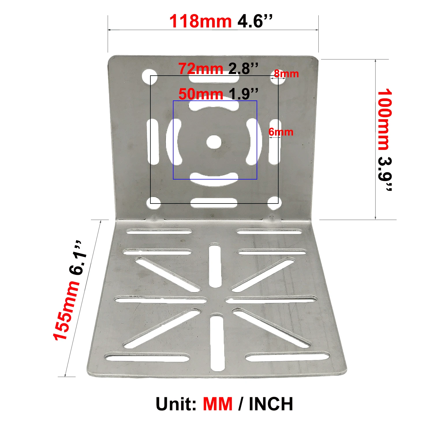 L-Shape Stainless Steel Right Angle Adapter Holder Plate Universal Wall Ceiling Mount Bracket Extension Support for CCTV Camera