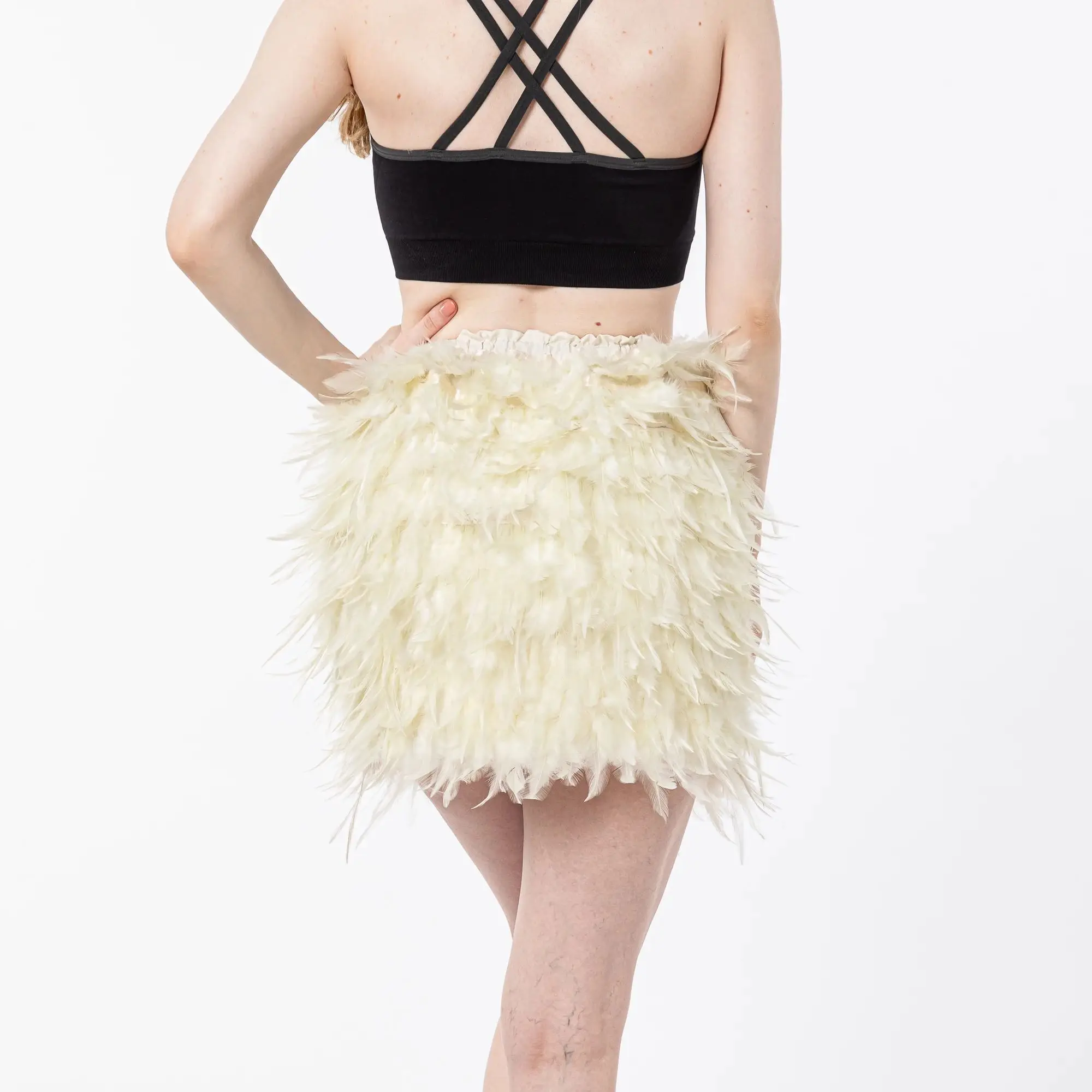 Real Natural Feather Skirt for Women, Performing Ostrich, Turkey Feather, Customize Colors, 210710