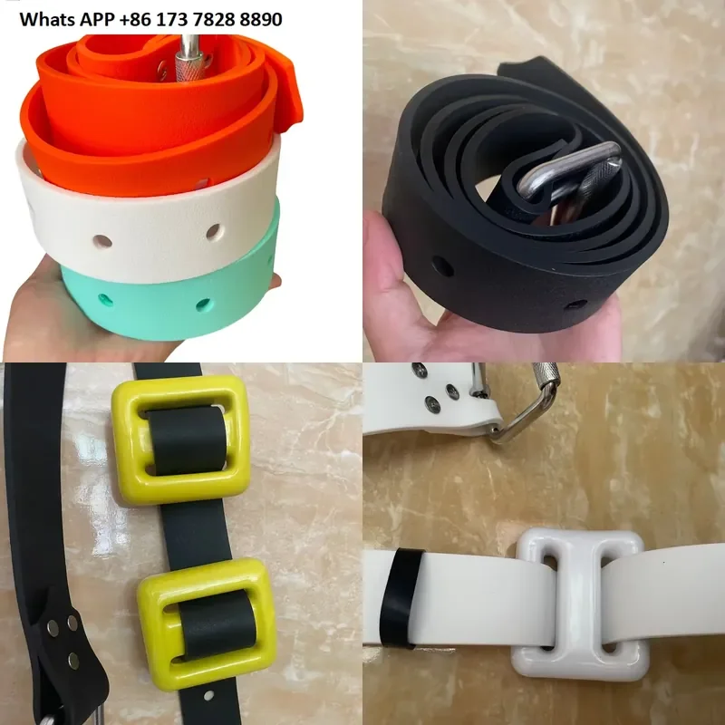 Silicone Block Stainless Steel Quick Shackle Rubber-Laced Weight-Bearing Block Belt for Scuba