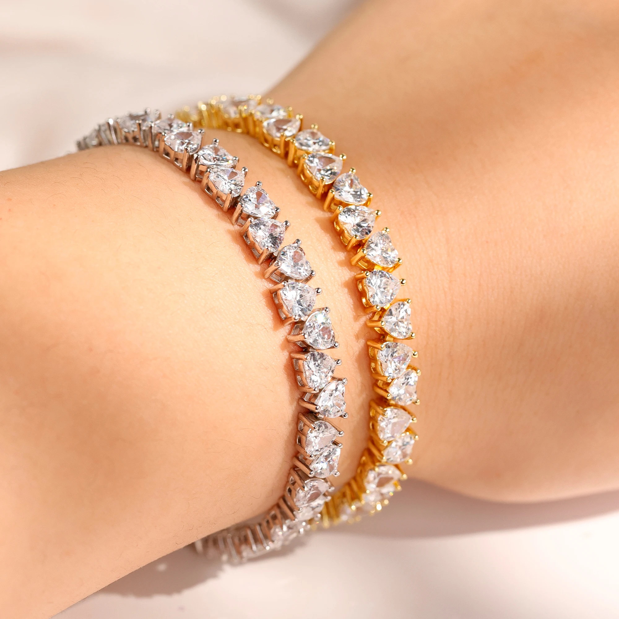 

Симпатичный браслет из циркония в форме сердца, женские украшения