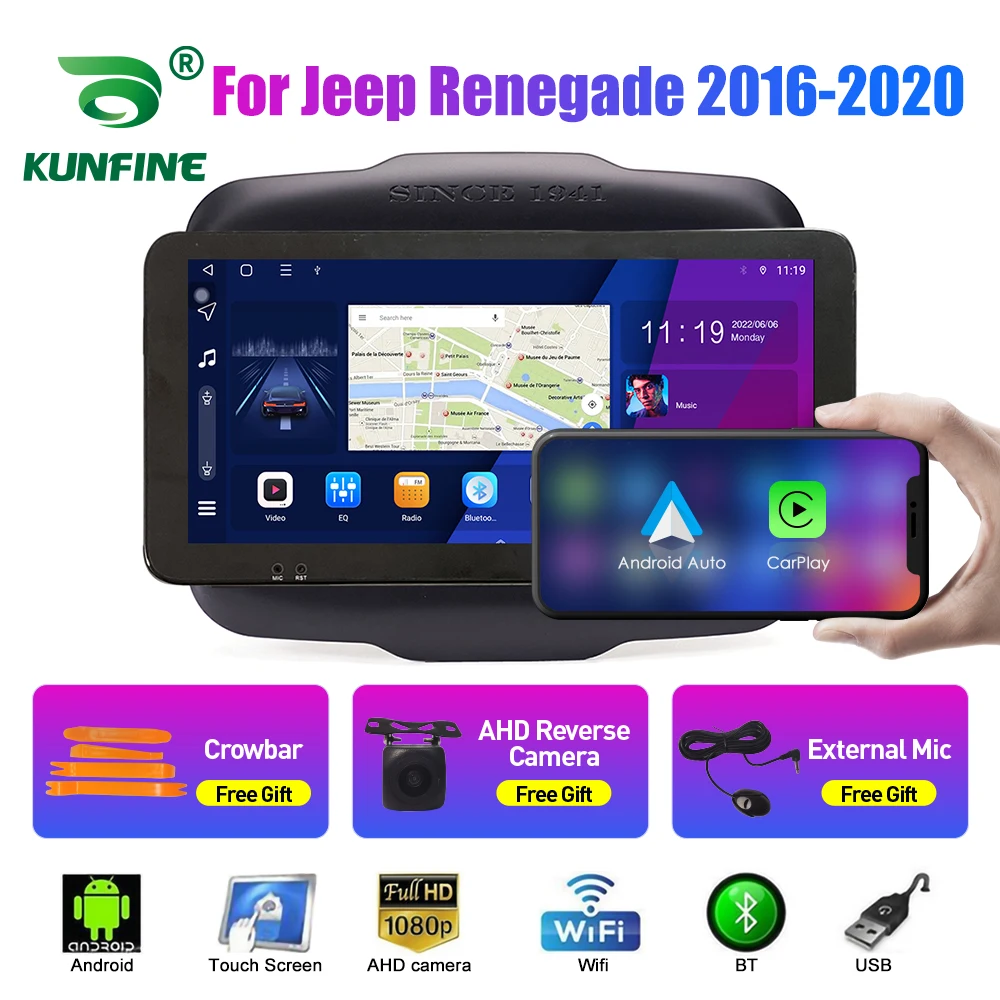 

10.33 Inch Car Radio For Jeep Renegade 2016-20 2Din Android Octa Core Car Stereo DVD GPS Navigation Player QLED Screen Carplay