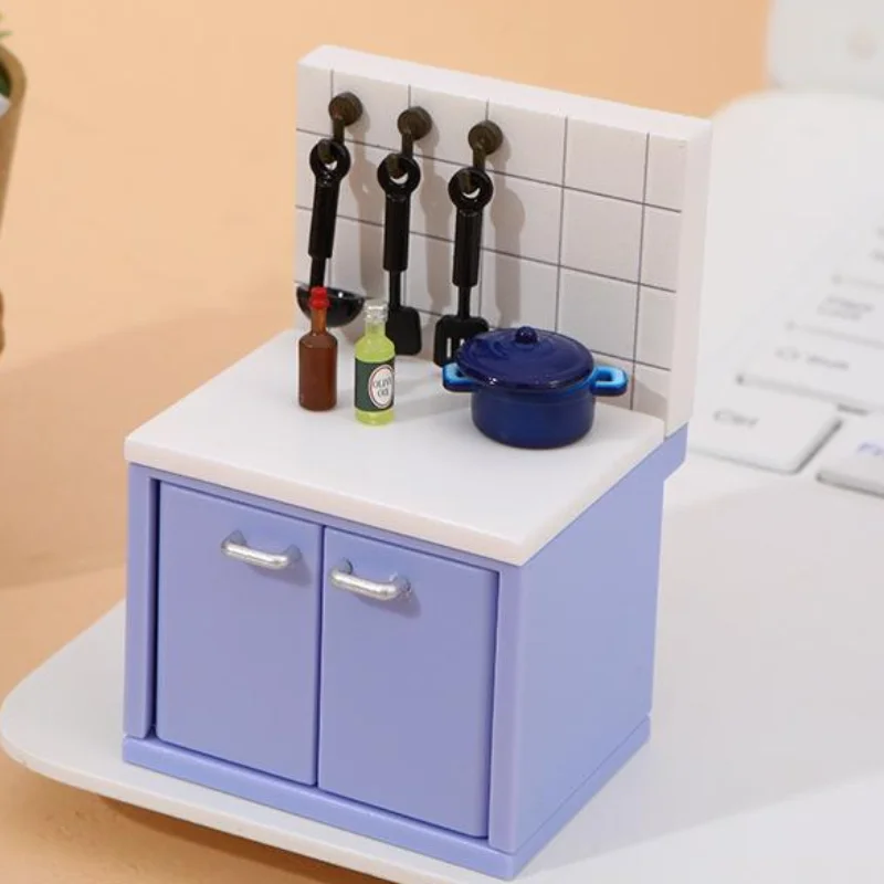 1 مجموعة دمية محاكاة أواني المطبخ الصغيرة موقد غاز نموذج المشهد الديكور بيت الدمى مصغرة اكسسوارات المطبخ #1