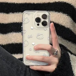 Nuovo Hello Kitty Iphone14 custodia per telefono 13promax Cartoon Cute trasparente Soft Shell prevenzione delle cadute 12Plus 11 X Xr Xs 7 8Plus SE2