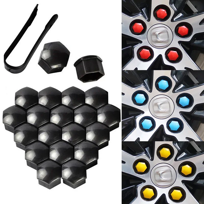 17/19/21MM 20Pcs Car Wheel Nut Head Cover Caps Protection Anti-Rust Auto Hub Screw Cover Car Tyre Nut Bolt Exterior Decoration