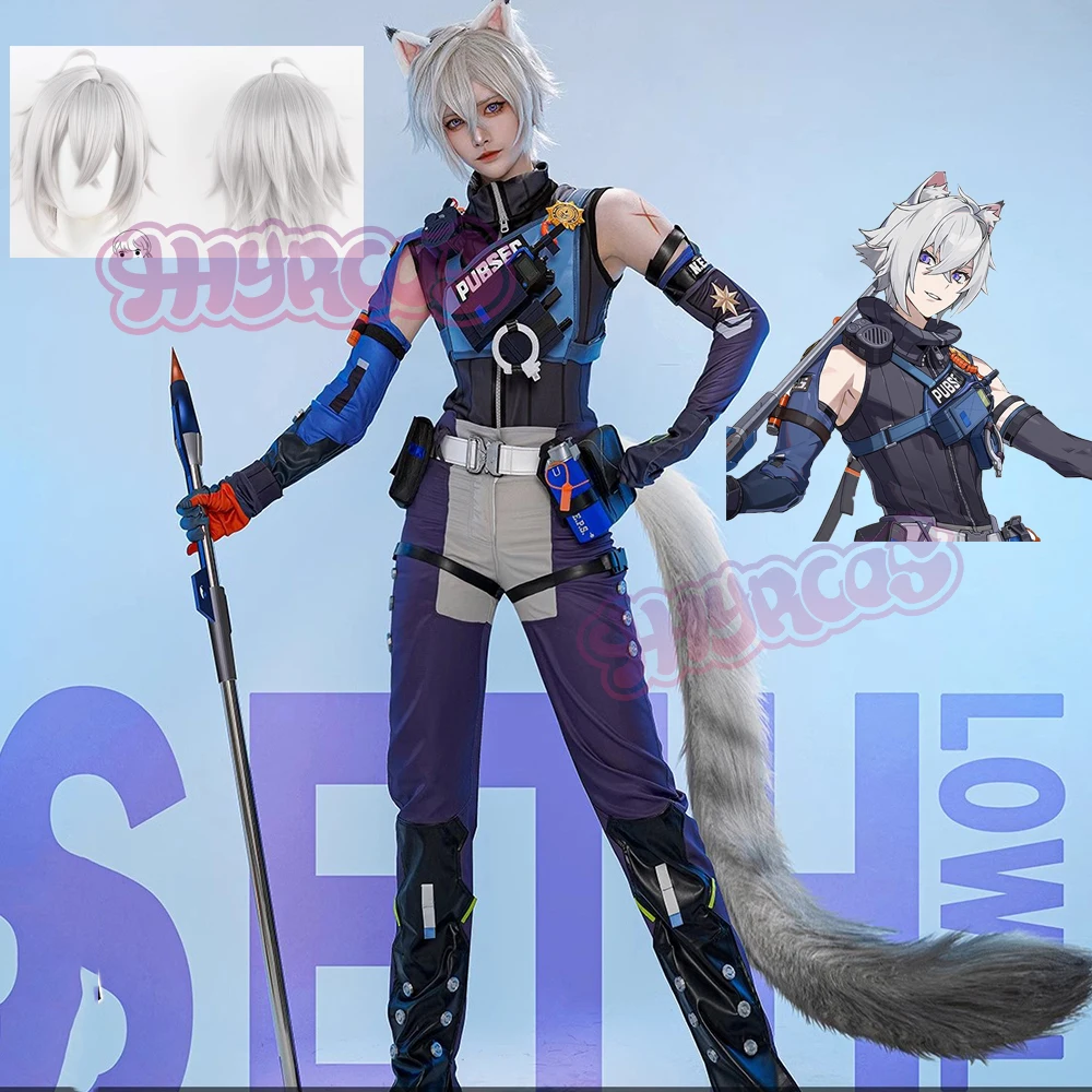 

Anime Seth Lowell Cosplay Costume Tail Wig Game Zenless Zone Zero Cos Men's Cosplay Costume Seth Lowell Ears Props Costume Set