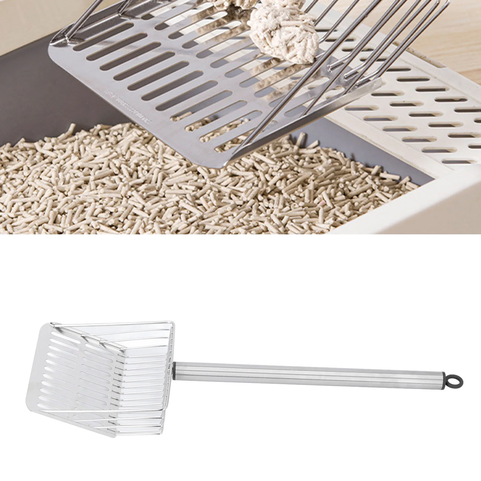 Cat Litter Scoop Long Handle Metal Removable Anti Splashing Fast Filtration Cat Litter Shovel Litter Box Scoop For Cat Litter