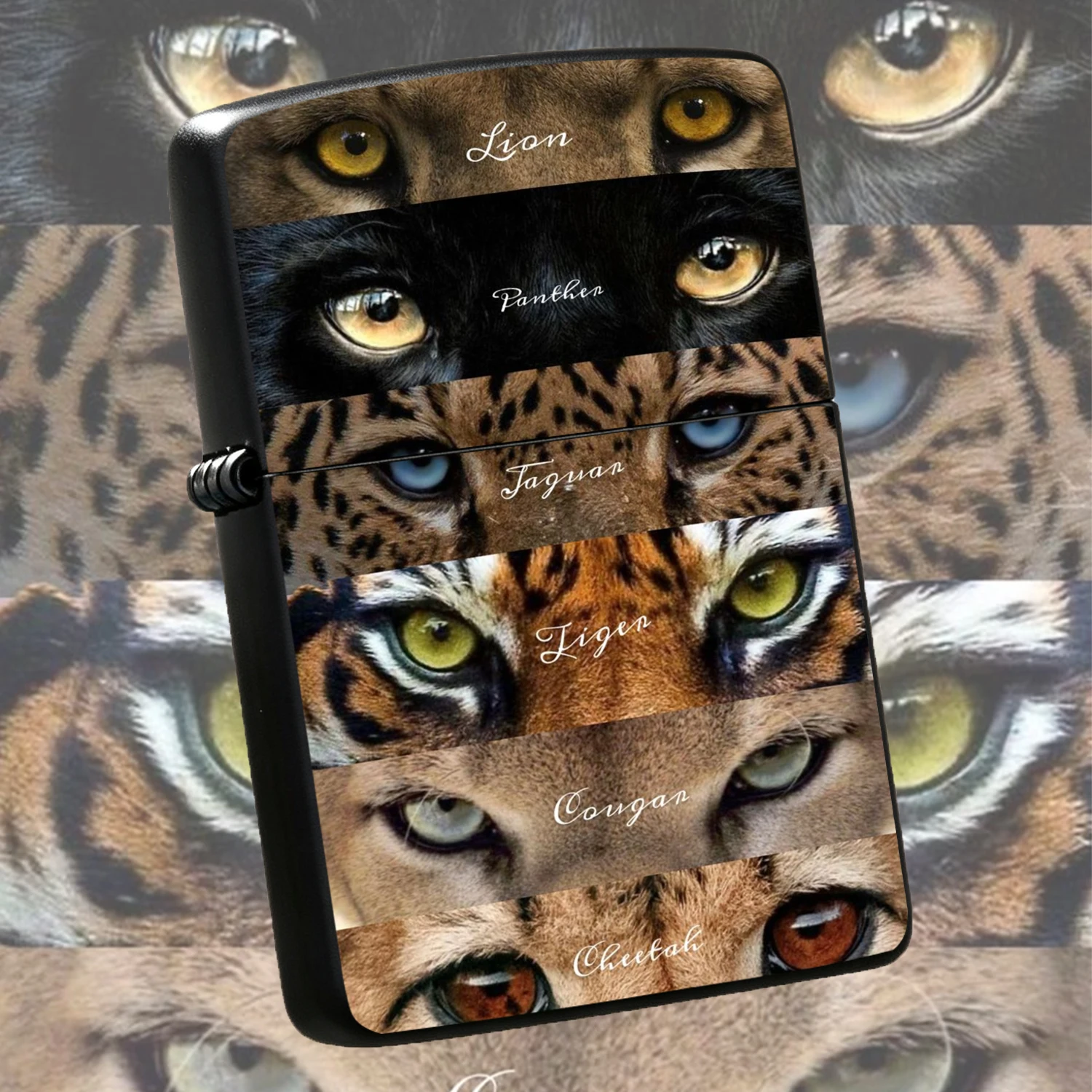 Creative Wildlife Big Cat Eyes Print Lighter, Exquisite Lion Panther Tiger Cougar Cheetah Eye Pattern Decor, Stylish Portable Accessory, Ideal Gift Choice For Daily Commute Outdoor Activities, Fits All Scenarios To Show Your Unique Taste A