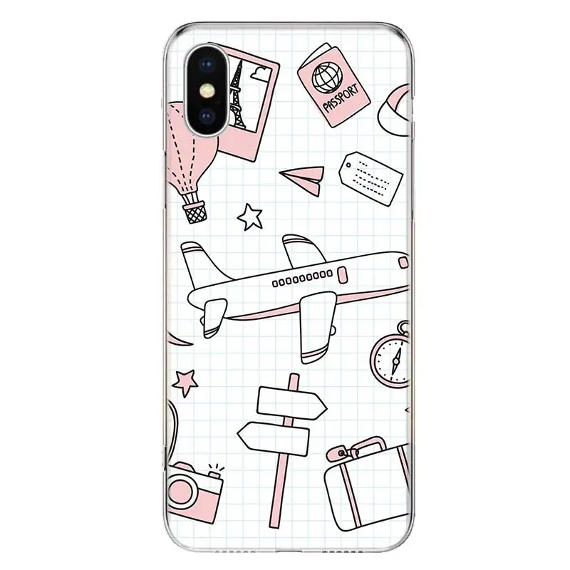 Travel Cute Phone Case For Apple iphone 16 15 14 13 12 11 Pro Max SE X XS XR 7 + 8 Plus Print Soft Cover Fundas 15 + 14 13 12 Mi