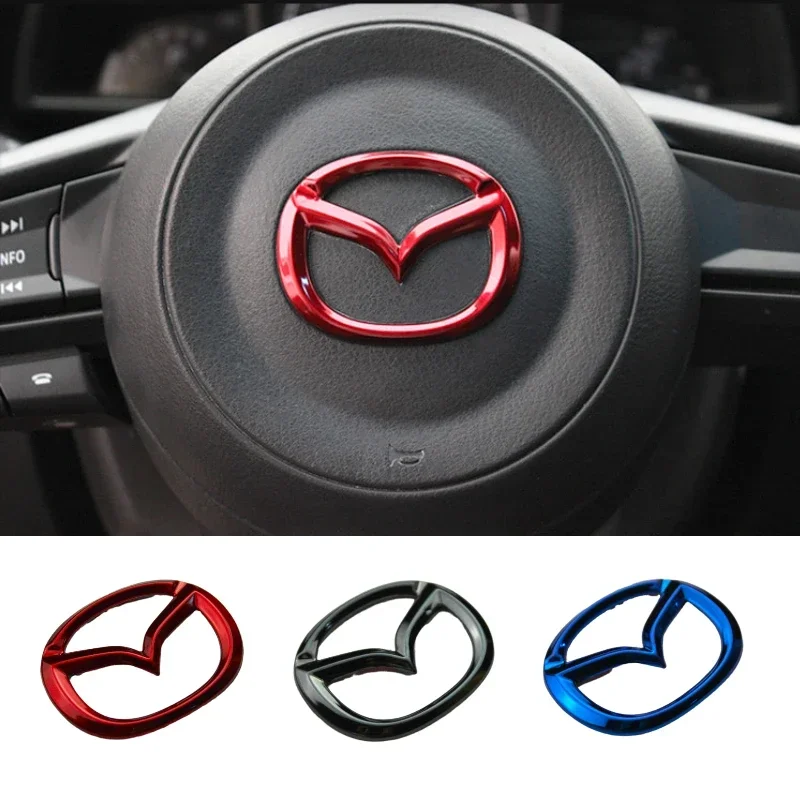 Car Steering Wheel Emblem Sticker Badge Decal Styling for Mazda 2 3 MX30 Premacy RX7 ATENZA AXELA CX3 Biante BT50 M6 Cx50 CX60