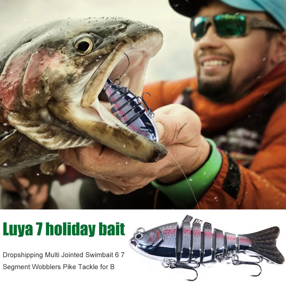 Fishing Lures Multi Jointed Swimbait 7-Segment Lifelike Hard Bait Sinking Wobbler Bass Pike Musky ABS Durable Artificial Bait