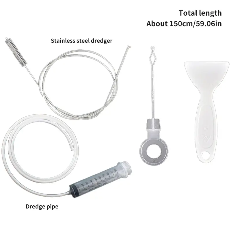 Urządzenie do czyszczenia lodówki z odwadniającym otworem i odwadniającym spiralną szczotką do czyszczenia strzykawka 5 szt. Zestaw narzędzi do