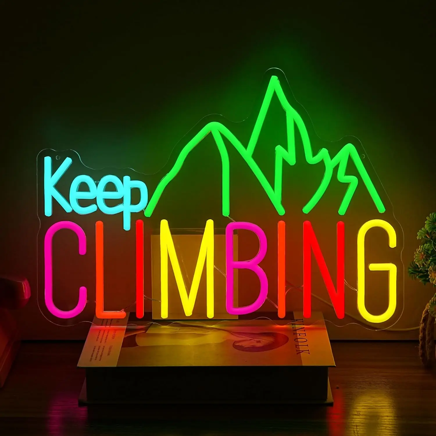 Keep Climbing Neon Sign USB Led Light for Club Game Room Tiki Bar Garden Kids Room Bedroom Decoration neon personnalisé Gift
