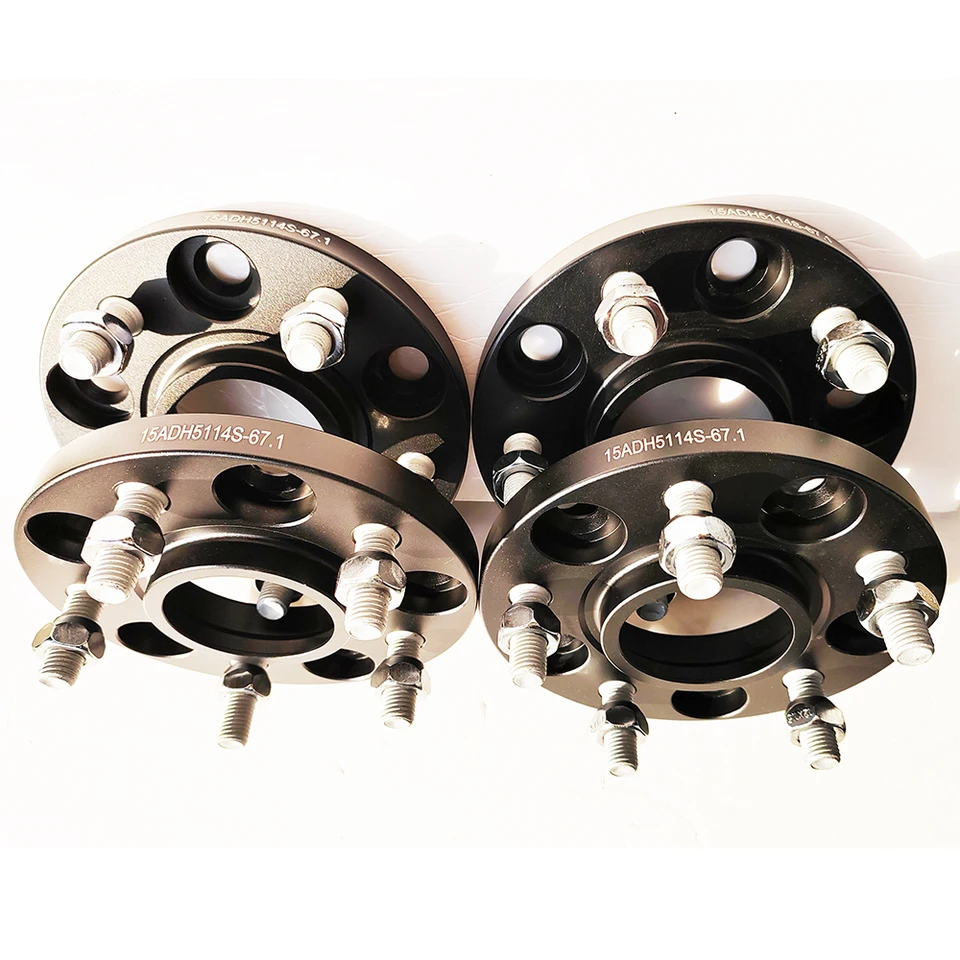 15mm/20mm 4개입 자동차 휠 스페이서 어댑터 PCD 5x114.3 CB 67.1mm 미쓰비시 마쓰다용 5러그 너트 호환 광폭 가스켓 썸네일 7