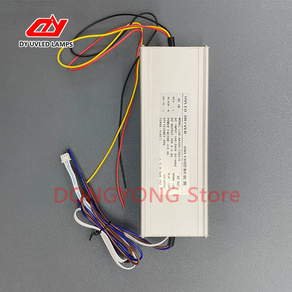 LUX-AK200-220S70 High Efficiency LED Driver DC 70V 2.8A Flatbed Printer 18020 UV Curing Lamp Aluminum Box Power Adapter Supply