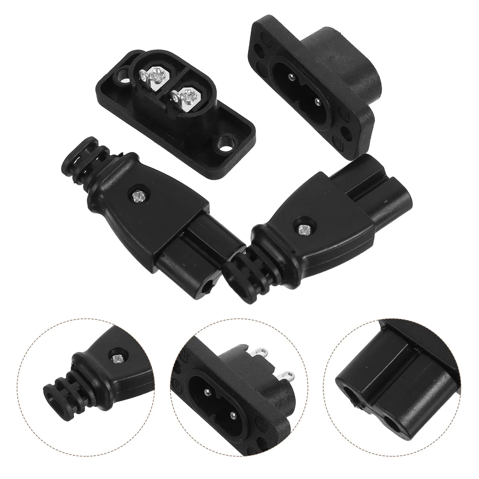 

Power Cord Replacement Plugs 2.5A 8-Shaped Male Female Connectors For Satellite Scanner Printer Monitor Power Cable Repair