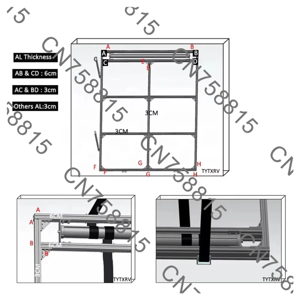 12V/24V/220V Adjustable Aluminum Bed Lift System, RV Camping Bed Lift  RV Accessories, Camping Parts Caravan