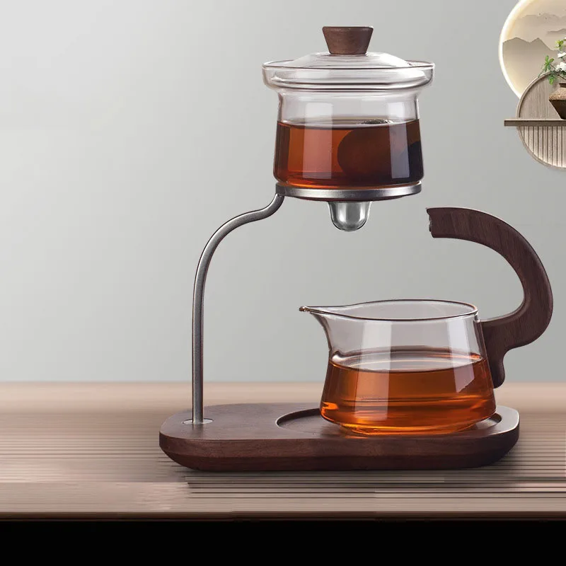 

Creative Magnetic Teapot for Gongfu Tea, Glass Tea Kettle with Removable Infuser Filter, Luxury Water Separation Service Case
