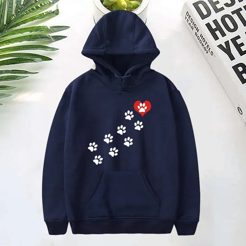 

Men's Hooded Sweatshirt Dog Love Printed Hooded Casual Top New Fashion Streetwear Spring Autumn Male Loose Pullover