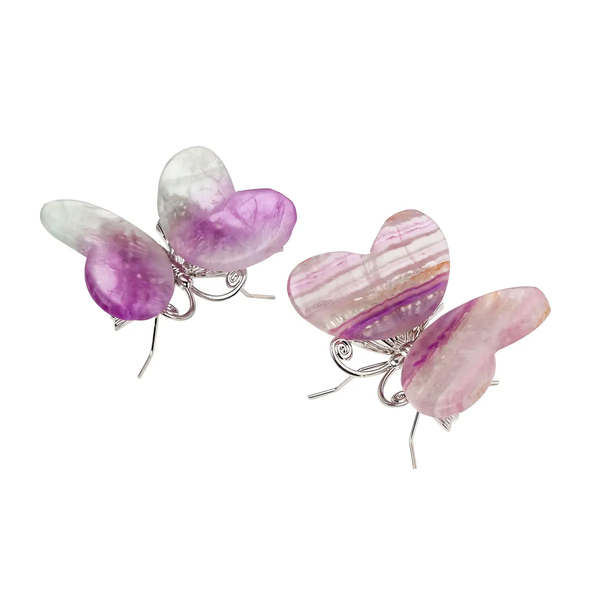 تمثال فراشة فلوريت قوس قزح طبيعي ، حجر كريستال ملون عشوائي ، نحت أحجار كريمة ، هدايا ديكورية منزلية ، 1 * *