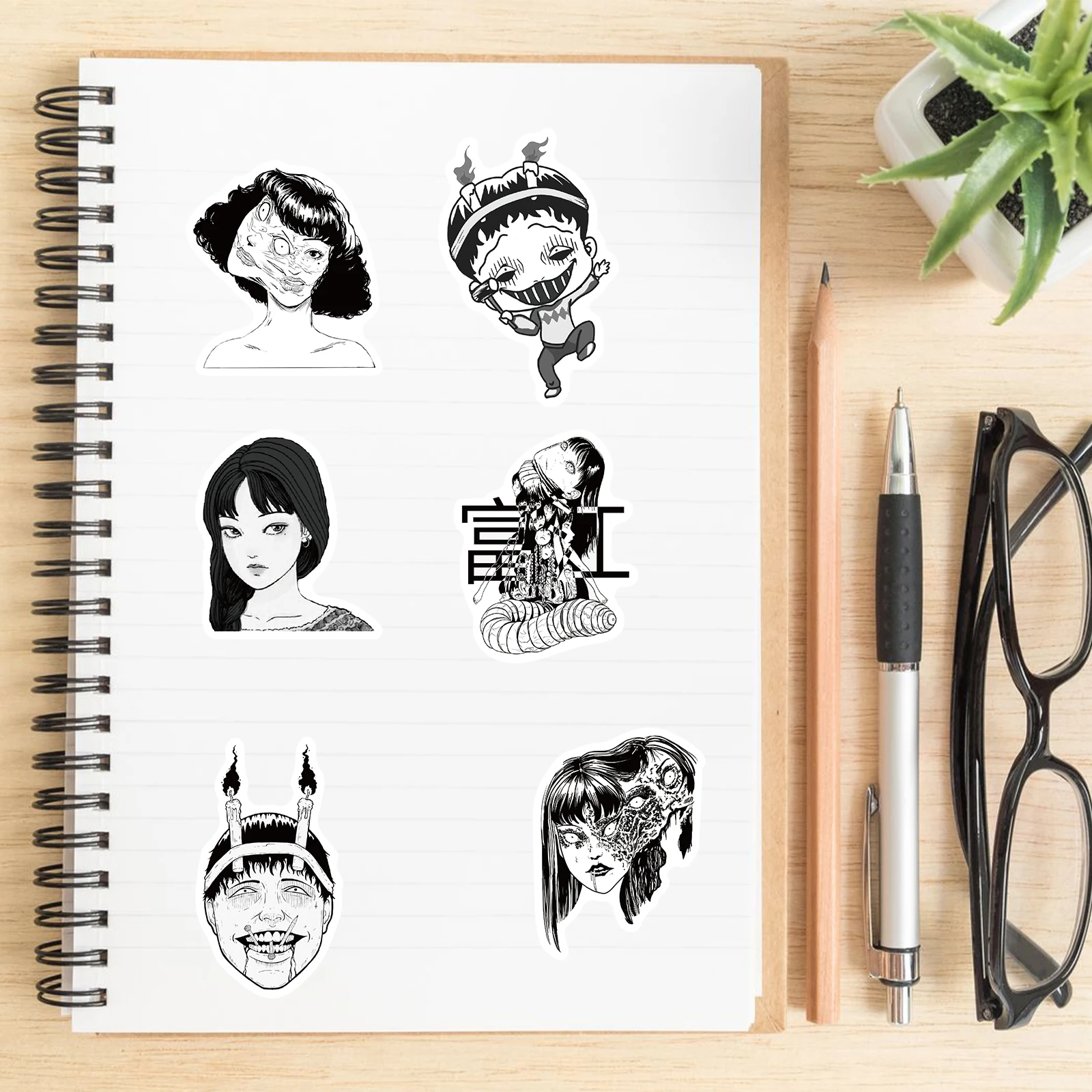 25/50 Con Anime Tomie Miếng Dán Kinh Dị Truyện Tranh Fujiang Graffiti Xe Hơi Xe Đạp Xe Máy Ván Trượt Laptop Miếng Dán