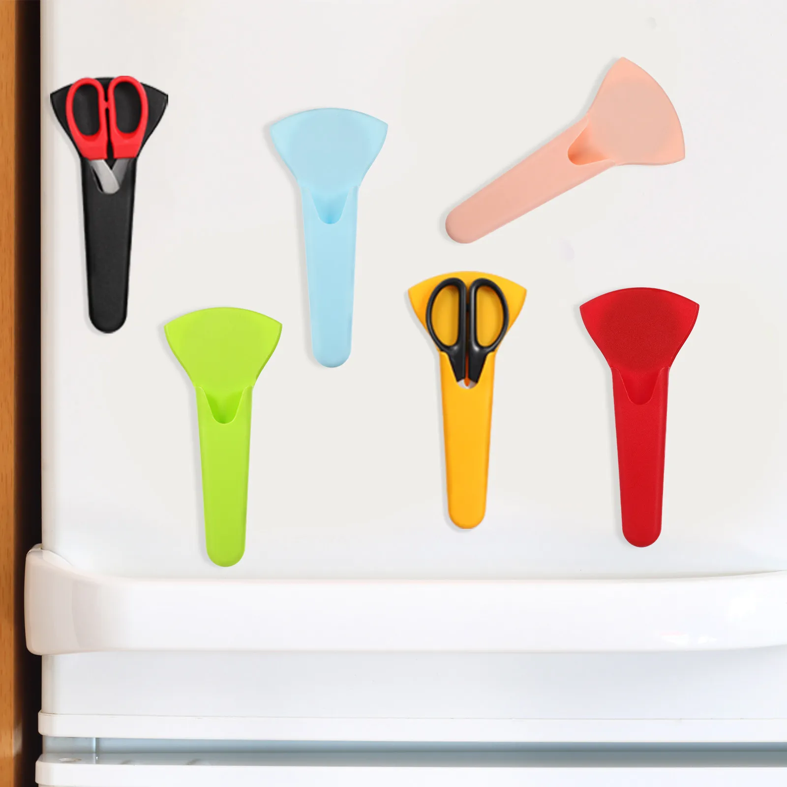 6Pcs Magnetic Protective Scissors Cases Kitchen Shears Covers PP Safety Holder Prevent Injury Store on Metal Fridge