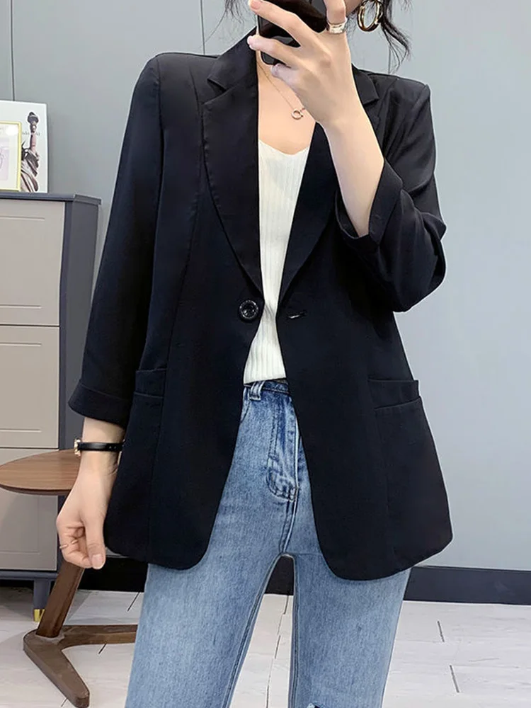 Summer Thin Women's  Jacket Casual Sun Protection Light Weight Fashionable Street Style Single Button Closure Sleeveless