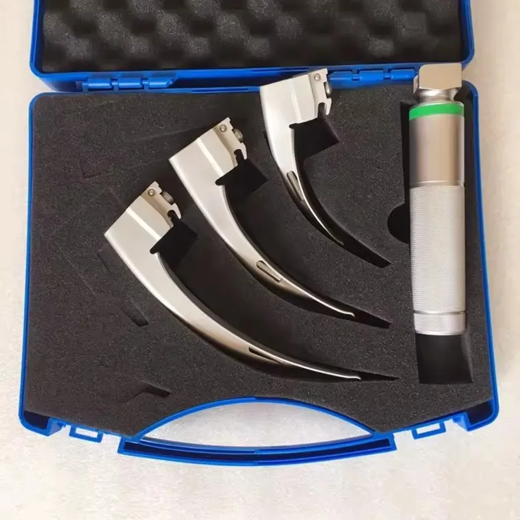 Original brand new！Am·ain Best Diagnostic Instrument fiber optic ENT Surgical Maci·ntosh Lamp Laryngoscope Set For Adult