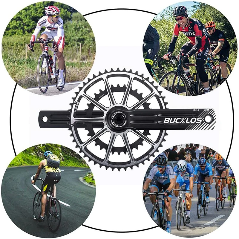 BUCKLOS Road Bike Crankset 50-34T 52-36T 53-39T DUB Crankset 8/9/10/11S Aluminum 165/170/175mm Bicycle Crank Set Cycling Parts